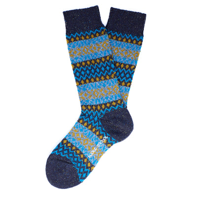Scott Nichol Fellcroft Fairilse Wool Men's Sock in Navy Fleck
