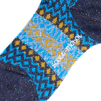 Scott Nichol Fellcroft Fairilse Wool Men's Sock in Navy Fleck
