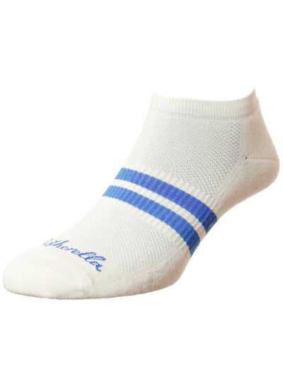 PANTHERELLA Sports Luxe Cotton Trainer Socks in White