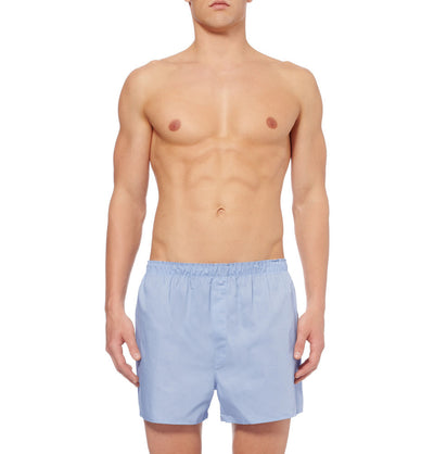 SUNSPEL Fine Cotton Blend Boxer Shorts in Plain Blue.
