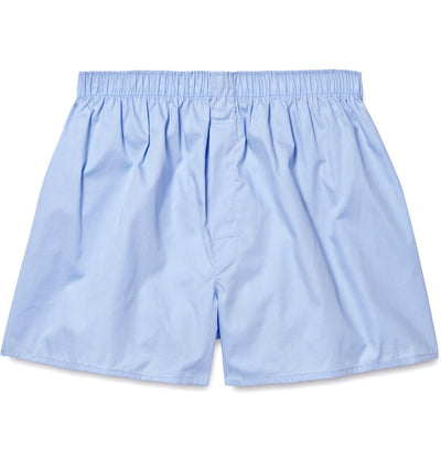 SUNSPEL Fine Cotton Blend Boxer Shorts in Plain Blue.