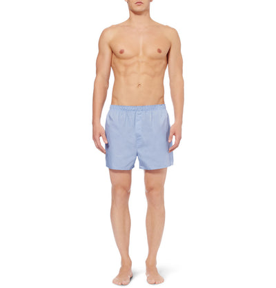 SUNSPEL Fine Cotton Blend Boxer Shorts in Plain Blue.