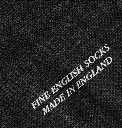 PANTHERELLA Laburnum Ribbed Merino Wool-Blend Socks in Charcoal