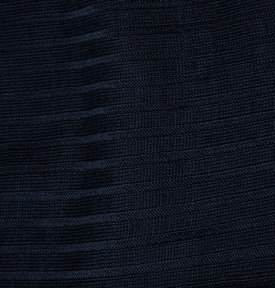 PANTHERELLA Laburnum Ribbed Merino Wool-Blend Socks in Navy