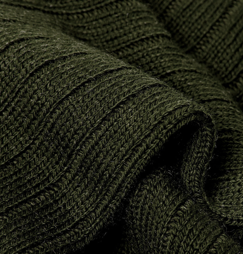 PANTHERELLA Packington Ribbed Merino Wool-Blend Socks in Olive