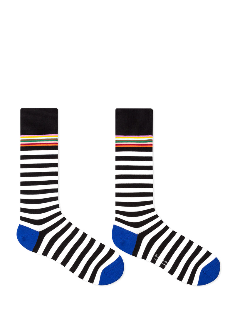 PAUL SMITH  Mens Two Stripe Sock in Black and White