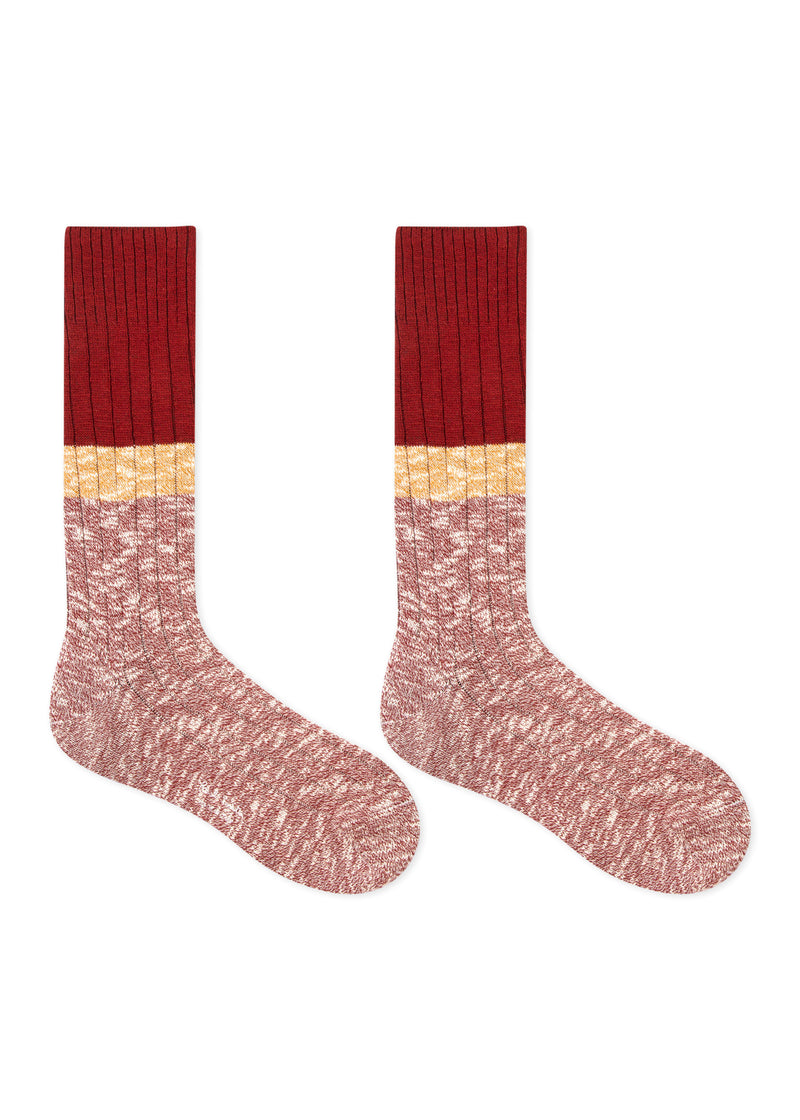 PAUL SMITH Marl Block Stripe Socks in Red