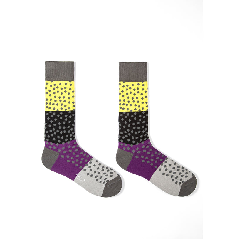 PAUL SMITH Mens Basketball Dot Sock Grey with Base Colour