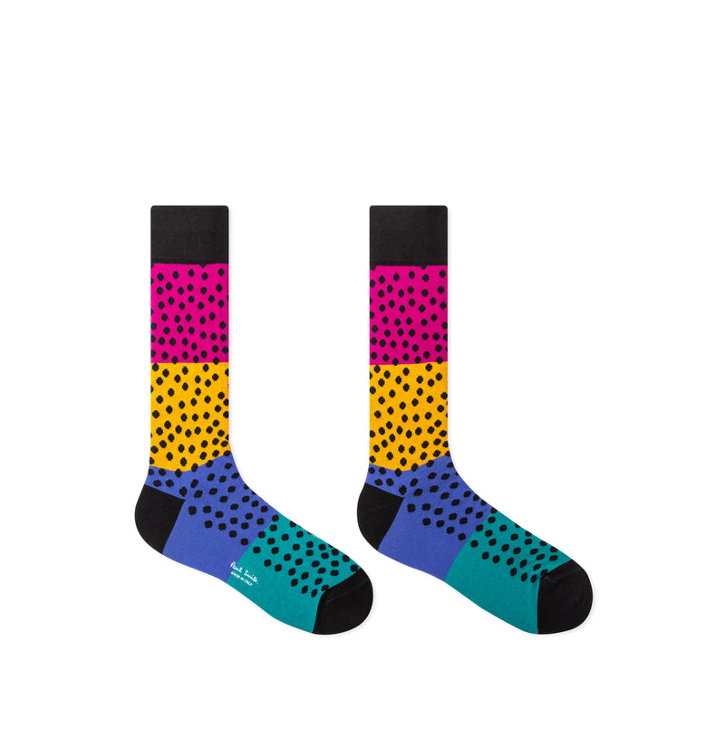 PAUL SMITH Mens Basketball Dot Sock Black with Base Colour