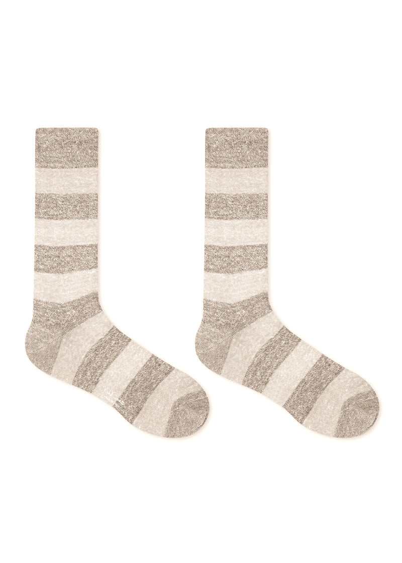 PAUL SMITH Men Sock Barry Linen sock in Biege/White