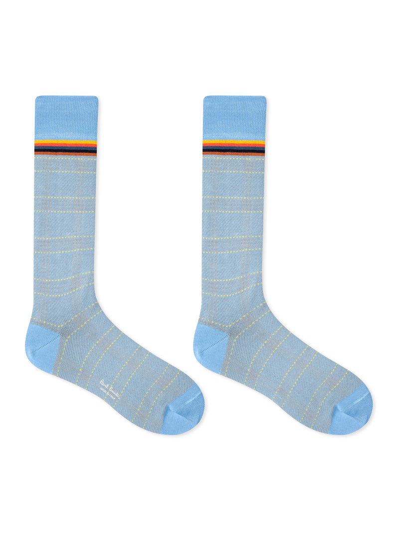 PAUL SMITH Men Sock Barnaby Check light Blue