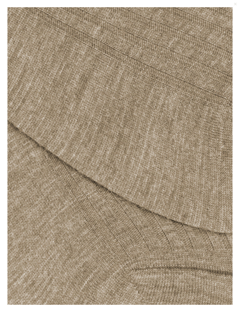 PANTHERELLA Laburnum Ribbed Merino Wool-Blend Socks in Light Khaki