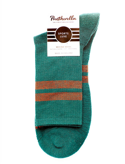 PANTHERELLA Sports Luxe HIKE Merino Wool Socks in GREEN