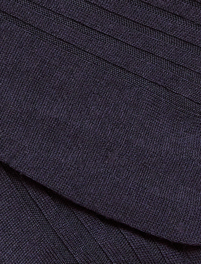 PANTHERELLA Rutherford 5X3 Rib Merino Royale Wool Men's Socks In Navy
