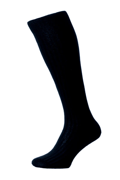 PANTHERELLA (LONG) 'Over the Calf' Danvers Fil d'Ecosse, Cotton Lisle Socks in Navy