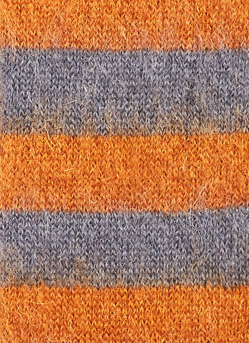 PAUL SMITH Men's Orange and Grey Stripe Mohair-Blend Socks