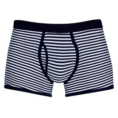 SUNSPEL Superfine Cotton Boxer Briefs in Navy/White Striped