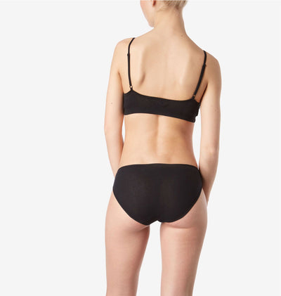 SUNSPEL Cellular Cotton Bralette in Black