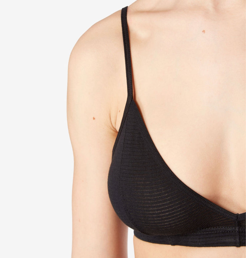 SUNSPEL Cellular Cotton Bralette in Black