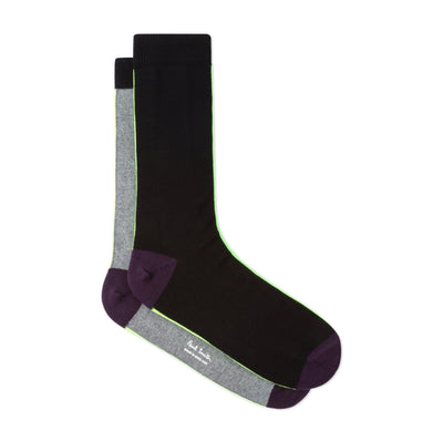 PAUL SMITH  Black And Grey Vertical Stripe Socks