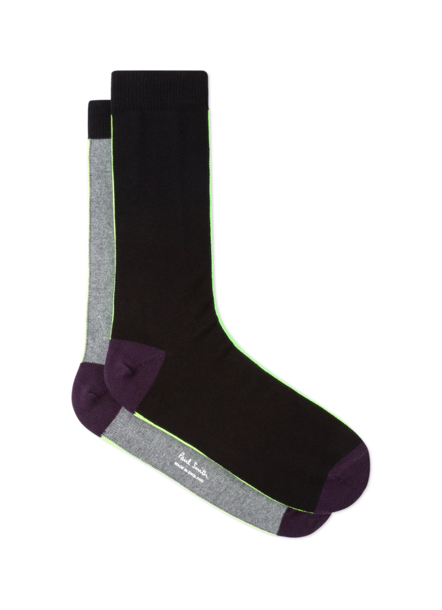 PAUL SMITH  Black And Grey Vertical Stripe Socks