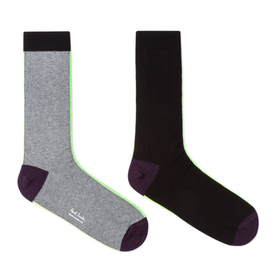 PAUL SMITH  Black And Grey Vertical Stripe Socks