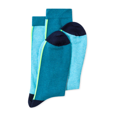 PAUL SMITH Light Blue And Petrol Vertical Stripe Socks