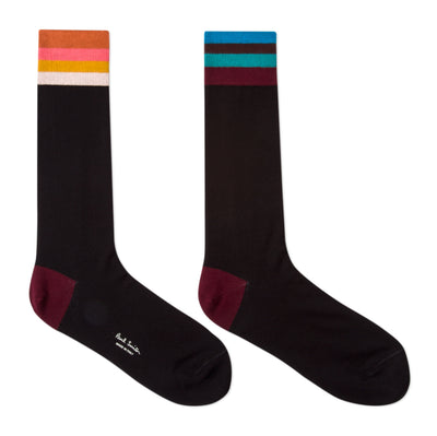 PAUL SMITH Black 'Artist Stripe' Cuff Odd Socks
