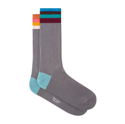 PAUL SMITH Grey 'Artist Stripe' Cuff Odd Socks