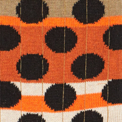 PAUL SMITH  Multi-Coloured Black Spot Ribbed Socks with Camel Top
