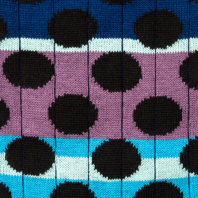 PAUL SMITH Multi-Coloured Black Spot Ribbed Socks with Blue Top