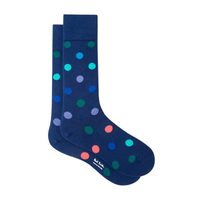 PAUL SMITH Navy 'Teacup' Polka Socks