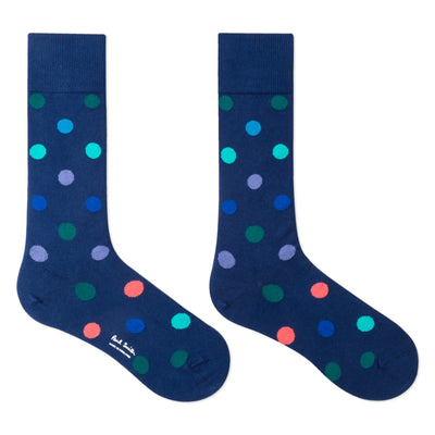 PAUL SMITH Navy 'Teacup' Polka Socks