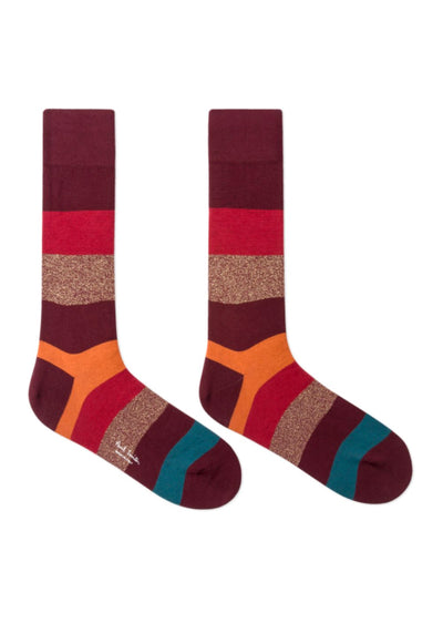 PAUL SMITH Burgundy Starlight Stripe Socks