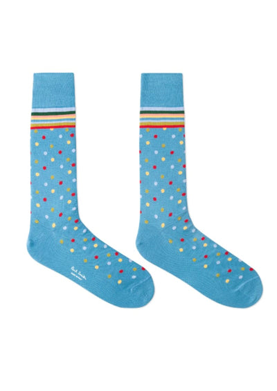 PAUL SMITH Men's Sky Blue Mixed Spot Socks