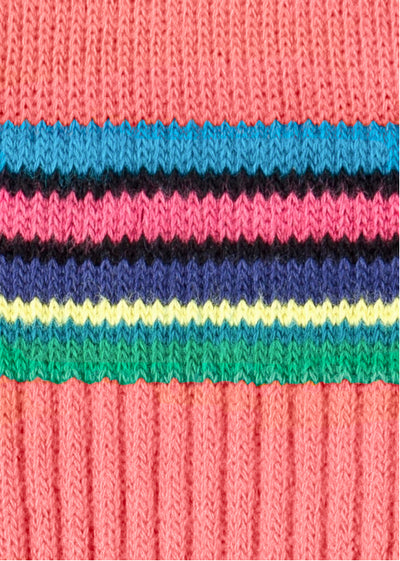 PAUL SMITH Men's 'Cycle Stripe' Trim Pink Ribbed Socks