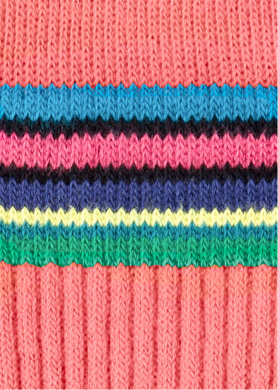 PAUL SMITH Men's 'Cycle Stripe' Trim Pink Ribbed Socks