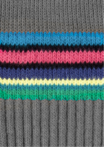 PAUL SMITH Men's 'Cycle Stripe' Trim Grey Ribbed Socks