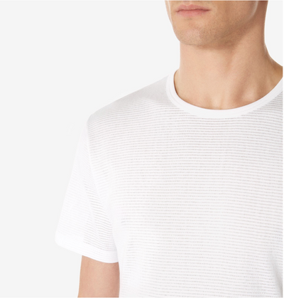 Sunspel Cellular Cotton T-Shirt in White