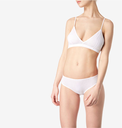 SUNSPEL Cellular Cotton Bralette in White