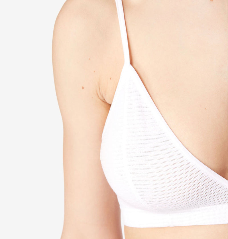 SUNSPEL Cellular Cotton Bralette in White