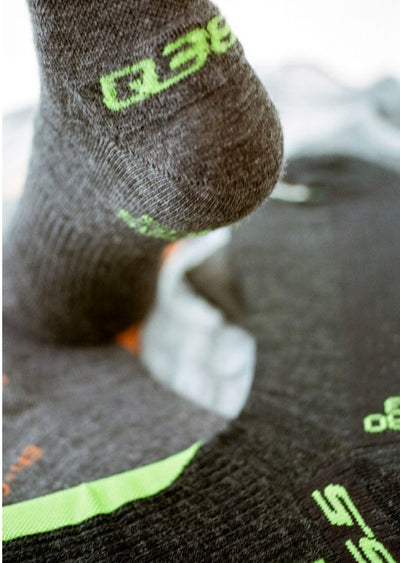 Q36.5 Be Love Zero Merino Wool and Silk Cycling Socks in Dark Grey