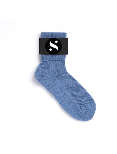 Solespun Women's Black Label Cashmere Socks in Demin
