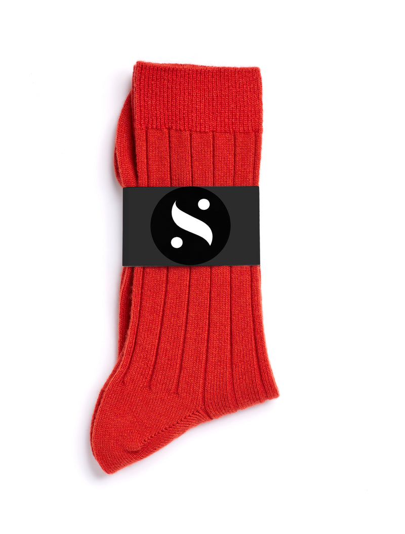 Solespun Black Label Cashmere Socks in Amaranth Red