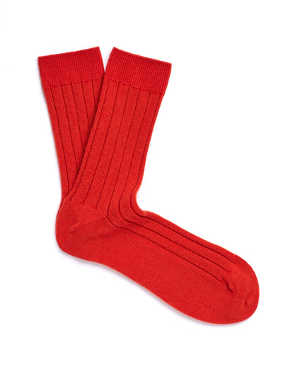 Solespun Black Label Cashmere Socks in Amaranth Red