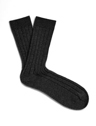 Solespun Black Label Cashmere Socks in Carbon