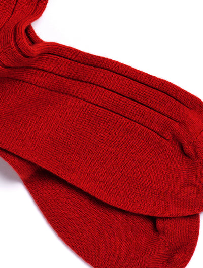 Solespun Black Label Cashmere Socks in Classic Red (NEW)