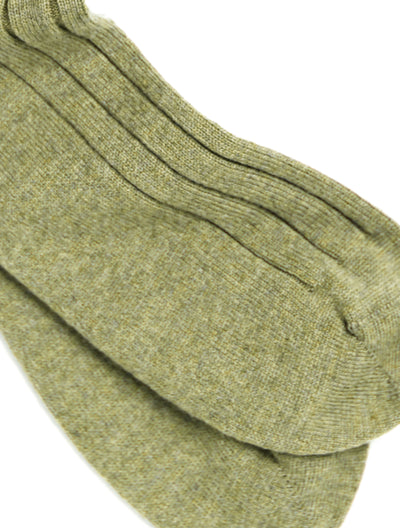 Solespun Black Label Cashmere Socks in Soley Green