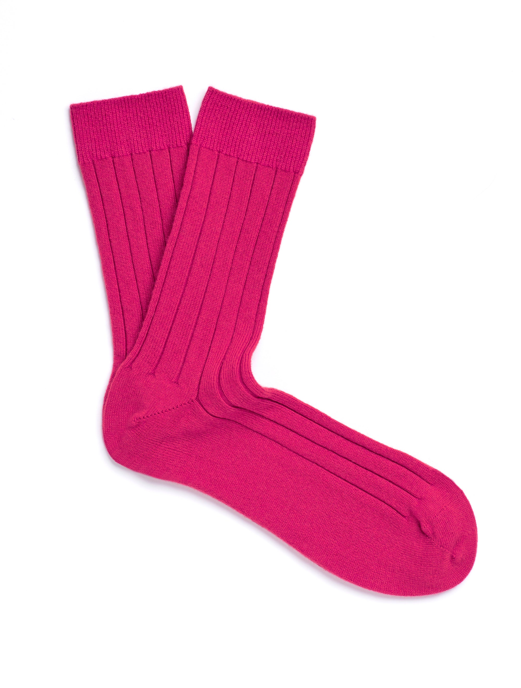 Solespun Black Label Cashmere Socks in Pink Magenta