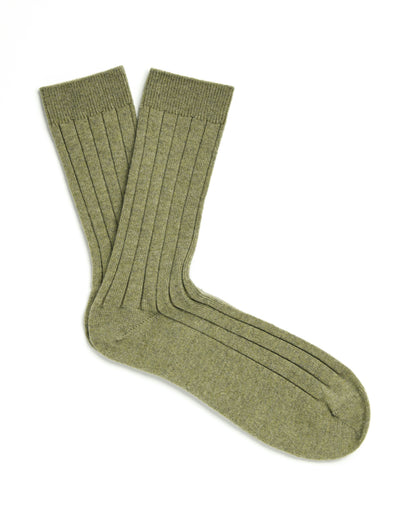 Solespun Black Label Cashmere Socks in Soley Green